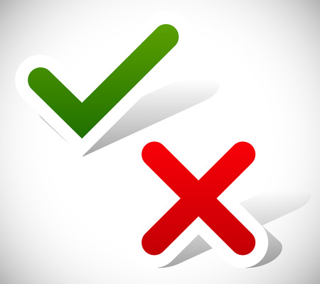 Checkmark and crossのイラスト素材