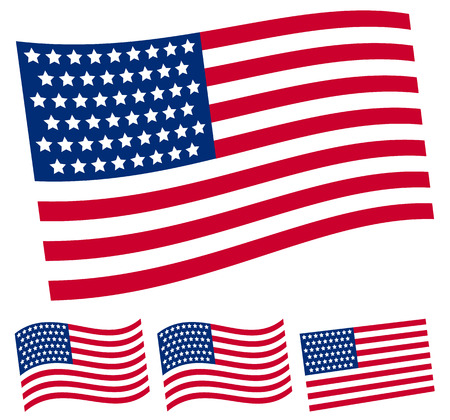 Flag of United States. editable vectorのイラスト素材