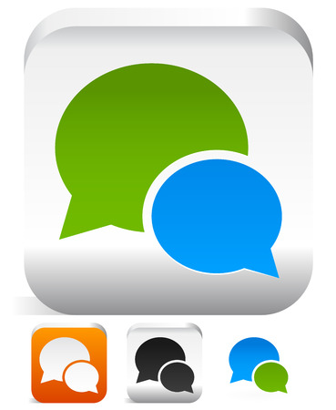 Speech bubbles, talk bubbles, speak bubbles. Vector icons. dialogue, chat, forum icons.のイラスト素材