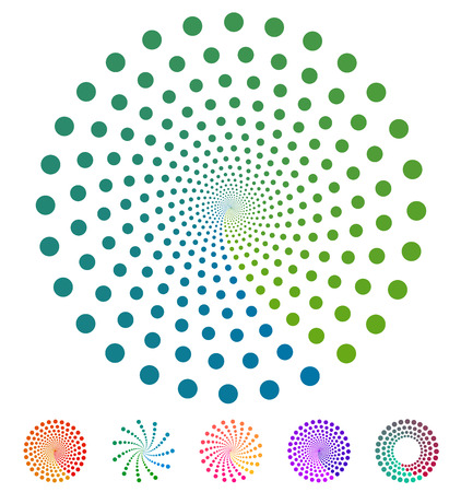 Dots pattern. Vector elements made of circles. Vector design elements, circular dotted symbols, motifsのイラスト素材