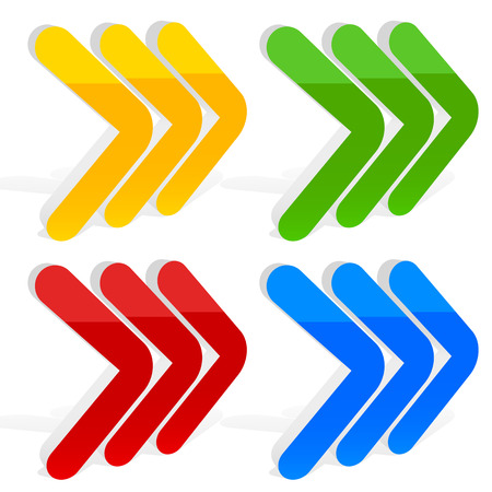 3d Triple right arrows pointing rightwardsのイラスト素材