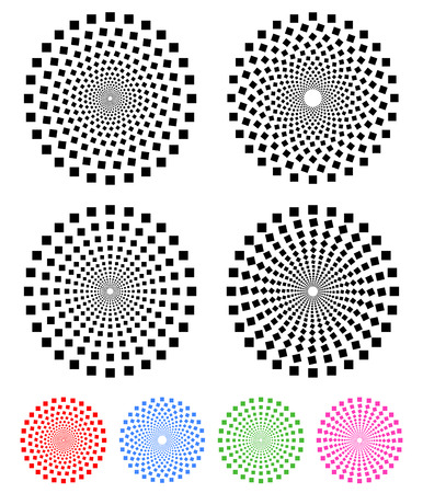 Concentric compositions of squares. Colored and uncolored versionsのイラスト素材