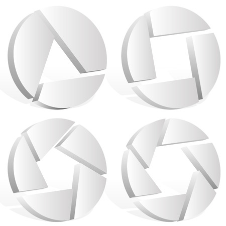 3d Shutter symbols, emblemsのイラスト素材