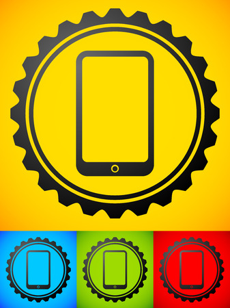 Smartphone with gears - mobile development, repair conceptsのイラスト素材