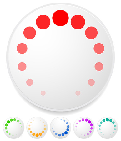 Preloader, buffer symbol. Rotated at different angles, several colors. UI vectorのイラスト素材