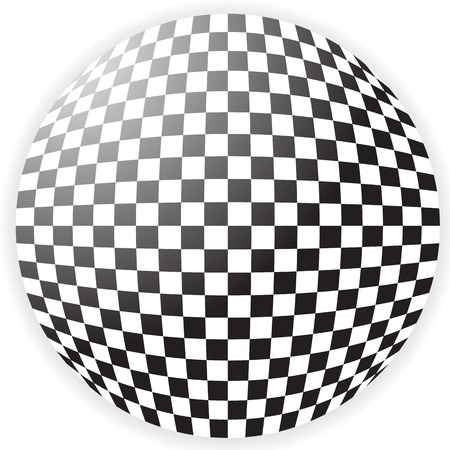Bulging checkered pattern, checkered sphereのイラスト素材