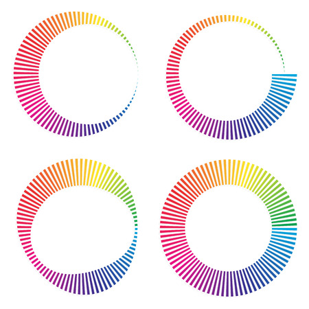 Circular color wheels or buffer shapesのイラスト素材