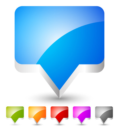 Stylish, modern speech bubbles or map markers with gloss   のイラスト素材