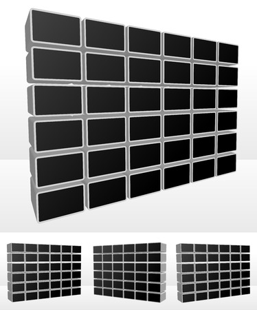 3d video walls (vector)のイラスト素材