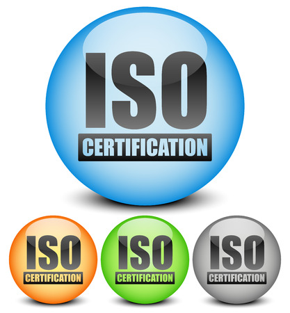 Iso certification seals. Quality assurance, quality management.のイラスト素材
