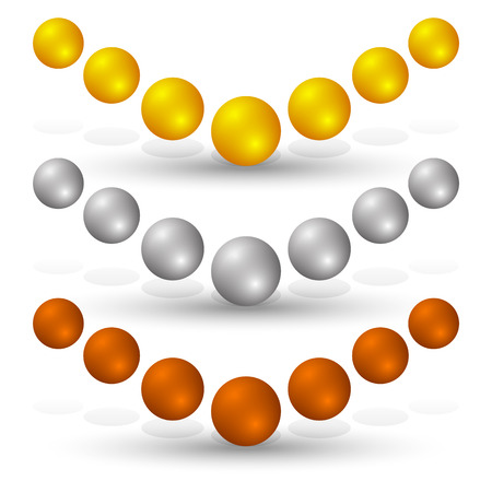 Shiny pearls or beads (gold, silver, colors)のイラスト素材