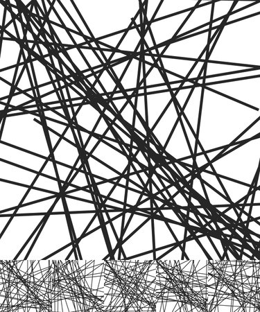 Set of backgrounds with randomly placed lines. Abstract vector illustration.
