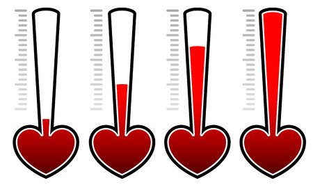 Heart rating elements. Set levels adjusting opacity masksのイラスト素材