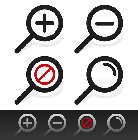 Magnifier symbol setのイラスト素材