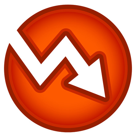 Arrow pointing down cut in circleのイラスト素材
