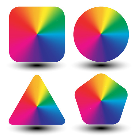 Circular color wheels mapped with different shapes    のイラスト素材