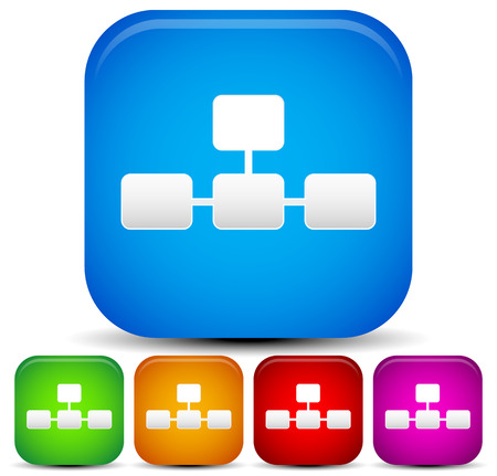 Bright, vivid topology, sitemap iconのイラスト素材