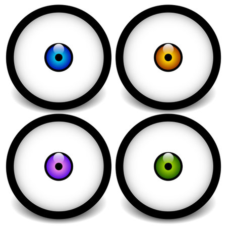 Stylized eyeball icons, graphicsのイラスト素材