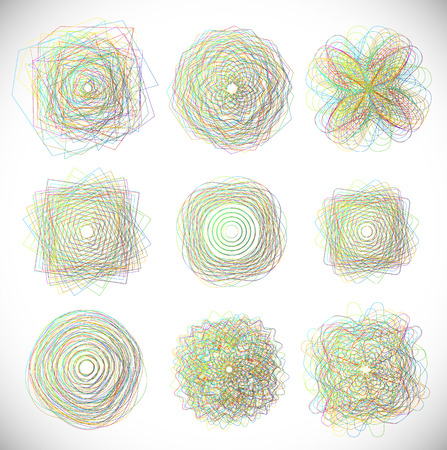 Vector illustration of Malformed, scribbled, sketchy shapes of thin lines. Random, tangled graphics. Version eps 10.のイラスト素材