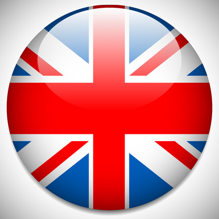 Vector illustration of a United Kingdom, UK Flag Badge - UK flag vector iconのイラスト素材