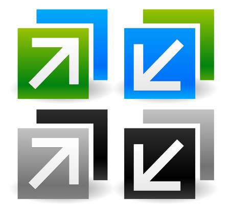 Vector Illustration of Resize Icons with Arrows. のイラスト素材
