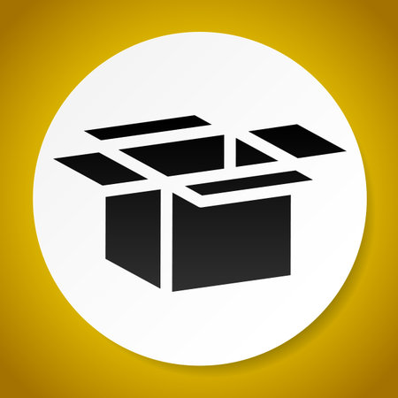 Open box icons for packaging, logistics or shipment concepts. Cardboard, paperboard boxes. Vector.のイラスト素材