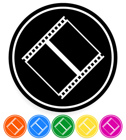 Vector illustration of icons with film strip symbols with different colors included.のイラスト素材