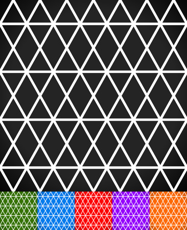 Vector illustration of a set of seamless pattern with triangular shapes. Triangle seamless patternsのイラスト素材