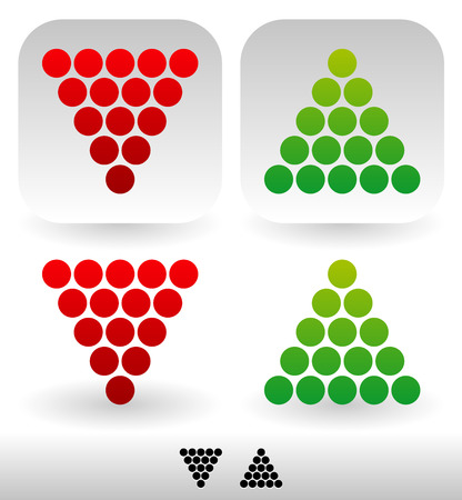 Vector illustration of Dotted, Up and Down arrows. Isolated, Icon and Silhouette versionsのイラスト素材