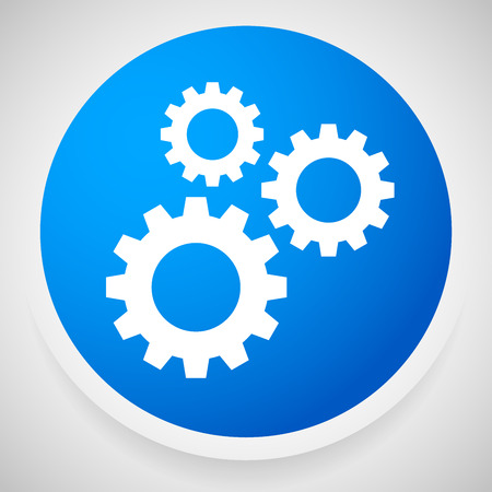 Vector Illustration of Icon with Gears, Gearwheels, Cogwheels for Maintenance, Repair, Mechanism, Development or Settings Conceptsのイラスト素材