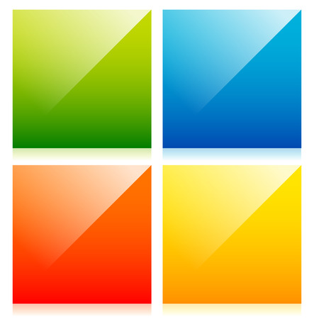 vector illustration of Glossy colorful squares with blank spaceのイラスト素材