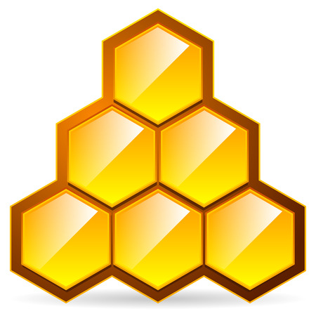 vector illustration of Honeycomb, honey cell illustration / icon isolated. Organic sweetener, natural food, nutrition, healthy ingredients, beekeeping, natural structure concepts.のイラスト素材
