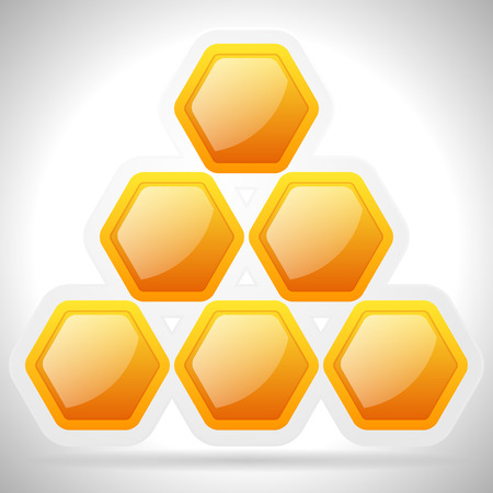 vector illustration of Honeycomb, honey cell illustration / icon isolated. Organic sweetener, natural food, nutrition, healthy ingredients, beekeeping, natural structure concepts.のイラスト素材