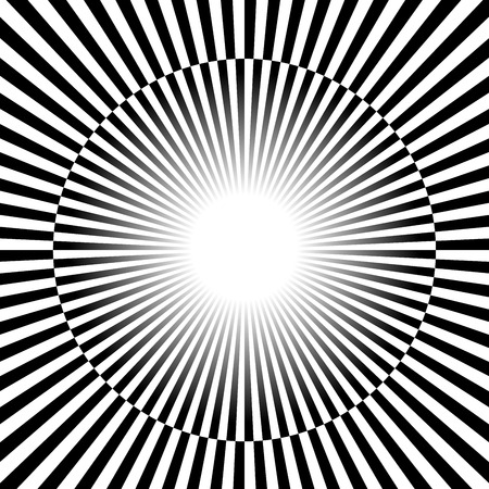 Vector Illustration of Black and white Rays, starburst background with alternating, checkered colors.のイラスト素材