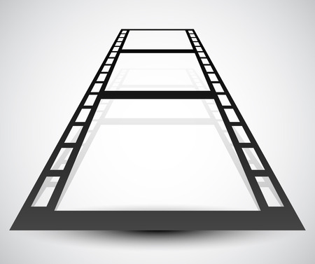 Vector Illustration of 3D Filmstrip with perspective Vector illustrationのイラスト素材