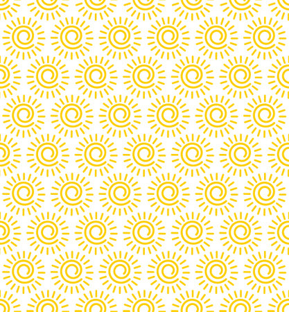Vector Illustration of Sun Seamless Vector Pattern. / The whole image is repeatable, and smaller tiles to fill smaller areas.のイラスト素材