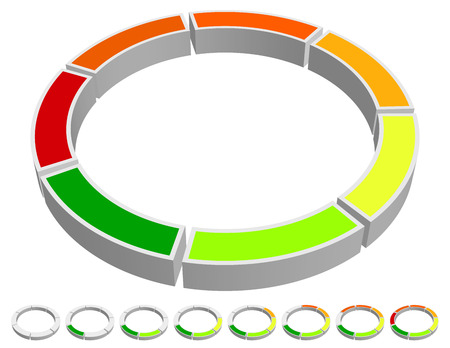 Vector Illustration of Circular-Circle Progress Indicator. Chart, Info graphics / Presentation Elementのイラスト素材