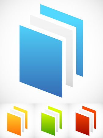 Vector Illustration of Vertical Sheets Icons - Paper sheets, Paper Stacks or Generic Iconsのイラスト素材