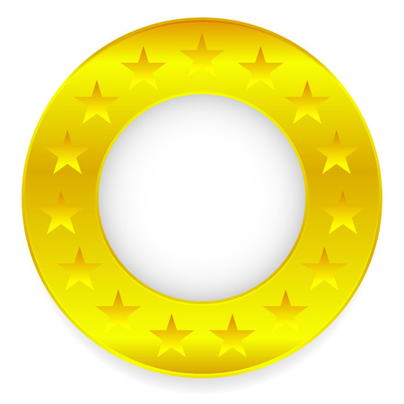 Vector Illustration of Golden Ring, Golden Circle with starsのイラスト素材
