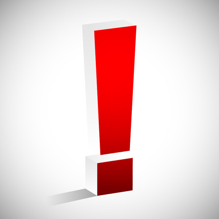 Vector Illustration of 3D Red Exclamation Mark. のイラスト素材