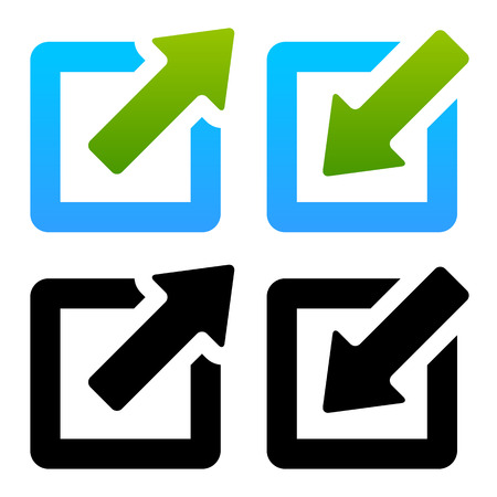 Vector Illustration of Shrink / Enlarge or Minimize / Maximize Iconsのイラスト素材