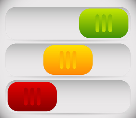 Vector Illustration of 3 State Button Templateのイラスト素材