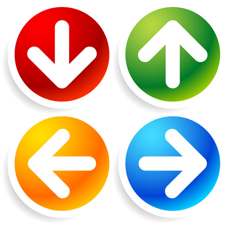  Vector Illustration of Bright, colorful Arrow Iconsのイラスト素材