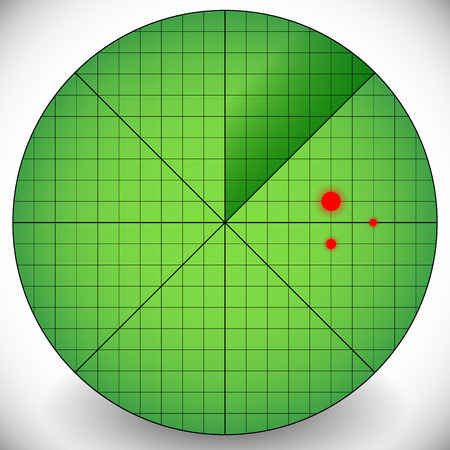 Eps 10 Vector Illustration of Easy to Edit Radar Screen Template - Radar With Targets.のイラスト素材