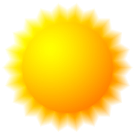 Bright Sun Isolated on Whiteの販売画像