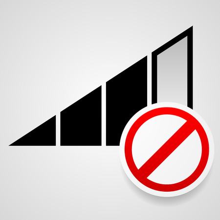 No Signal Sign. Bad antenna, No Internet connection concepts. Jamming, Interference icon.のイラスト素材