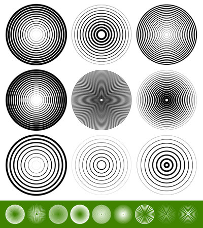 Concentric Circle Elements / Backgrounds. Abstract circle pattern.のイラスト素材