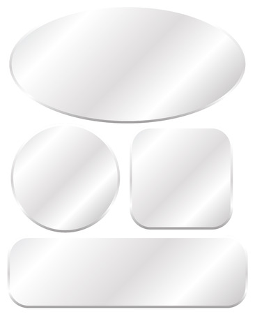 Set of different plaque, plaquette shapes on whiteのイラスト素材