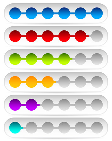 Horizontal Progress, Loading Bars. Meters, Level Indicators.のイラスト素材