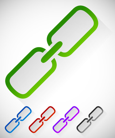 Chain link symbol casting diagonal shadow. Vectorのイラスト素材
